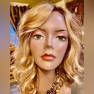 JON RENAU Mila: Wavy Lace Front Mono Top  Synthetic. Shaded Praline Blonde. NWT